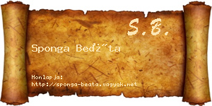 Sponga Beáta névjegykártya
