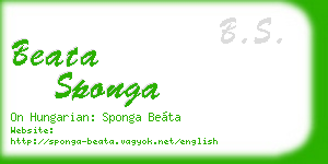 beata sponga business card