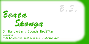beata sponga business card